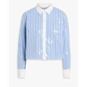 Veronica Beard maia cropped sequin button up